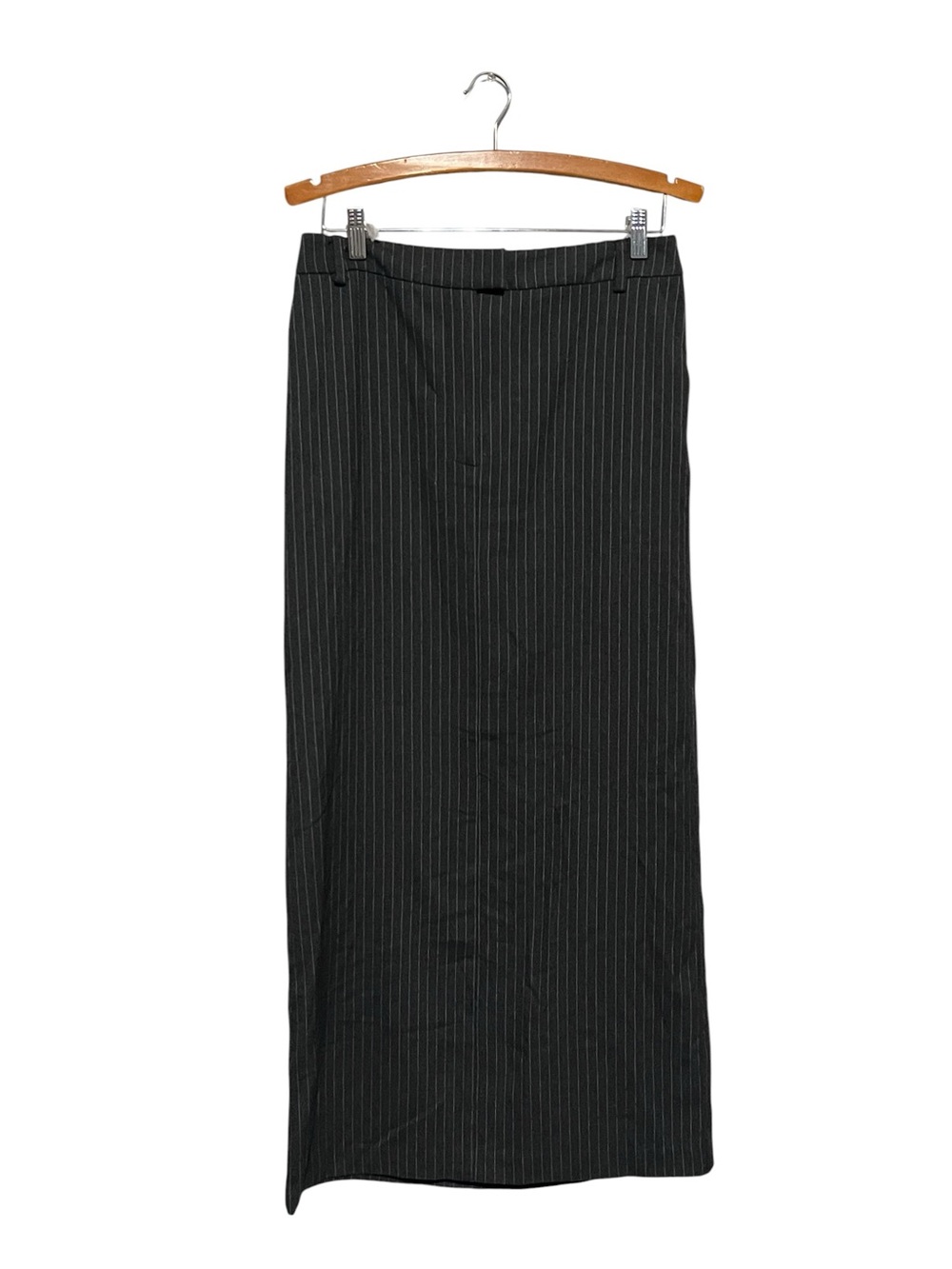 Asos Object Tailored Ankle Length Skirt Black Pinstripe 8 Midi Maxi Career Offic